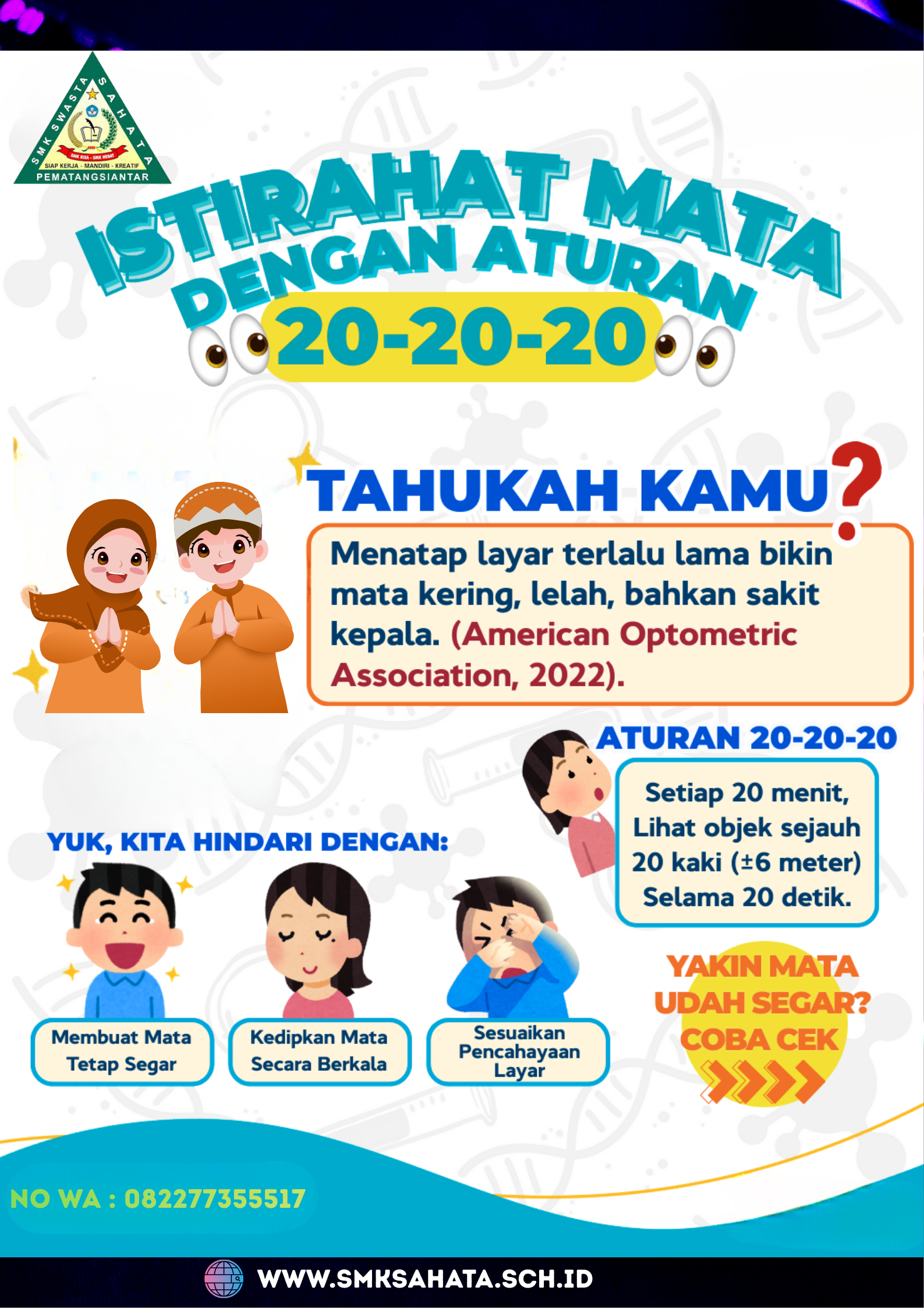 Istirahat Mata dengan Tips 20-20-20