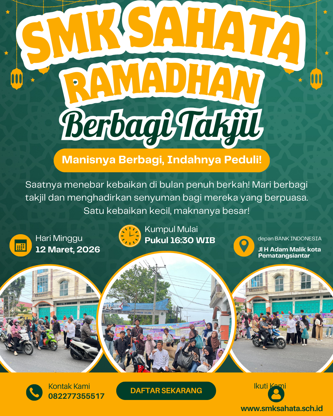 Berbagi Berkah Ramadhan, SMK Swasta Sahata Bagikan Takjil kepada Masyarakat