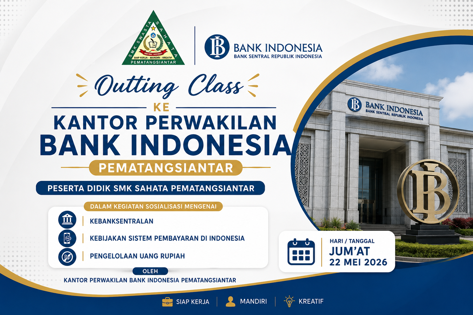 OUTING CLASS SMK SAHATA PEMATANGSIANTAR KE BANK INDONESIA